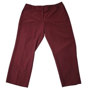 Ashley Stewart Burgundy Straight Leg Trousers